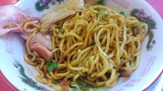 ラーメンたんろん 肉増しウエスタン(ニンニク無し) かき混ぜ後