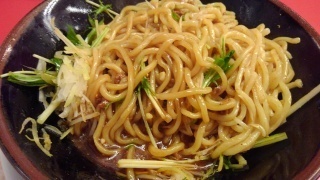 ラーメン魁力屋 汁なし担担麺 かき混ぜ後